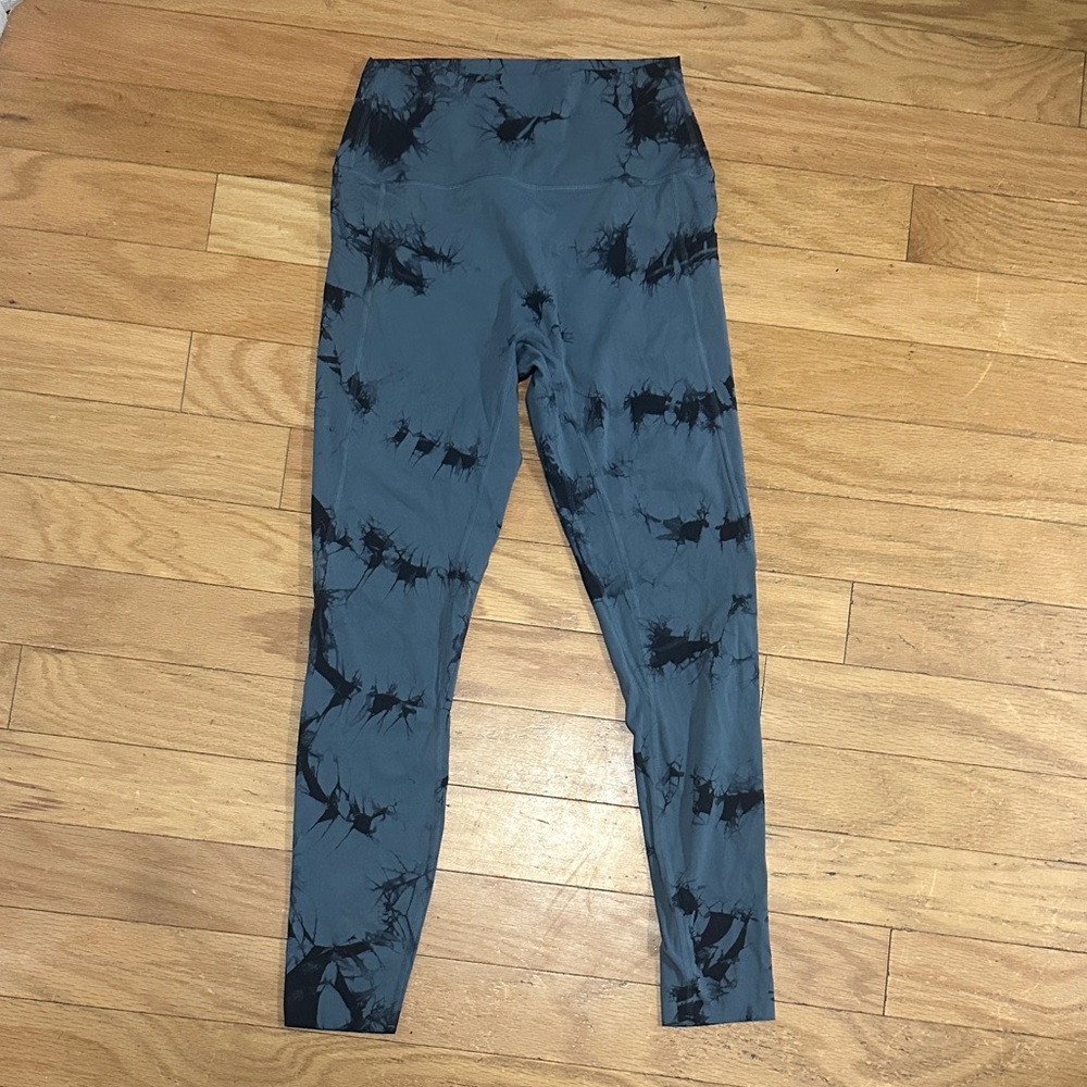 Blue and Black Tie-Dye Leggings